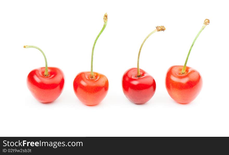 Berries ripe cherry on a white isolated background. Studio. Berries ripe cherry on a white isolated background. Studio