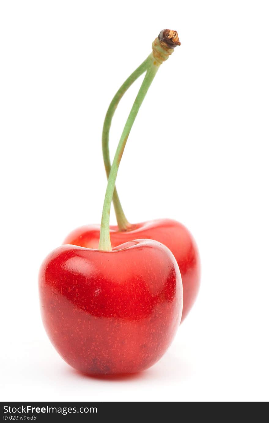 Berries ripe cherry on a white isolated background. Studio. Berries ripe cherry on a white isolated background. Studio