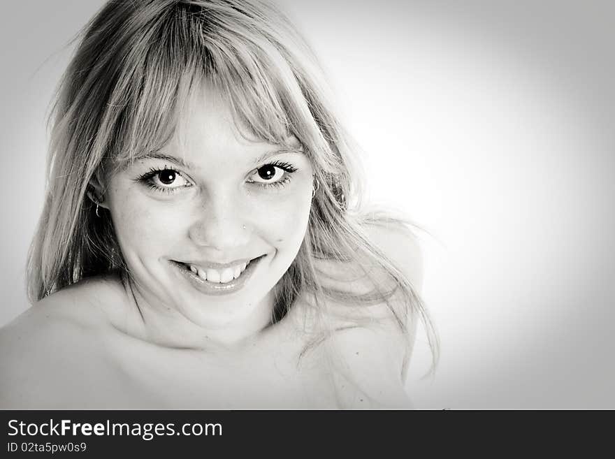 Girl portrait. black and white