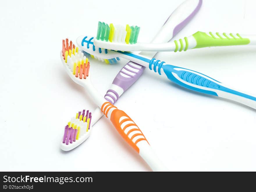 Colourful toothbrushes