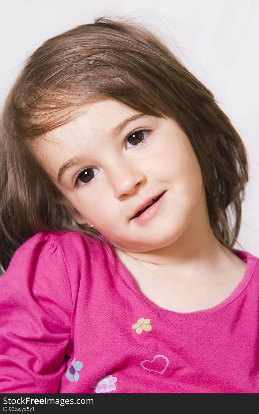 Portrait of a little girl in studio posing. Portrait of a little girl in studio posing