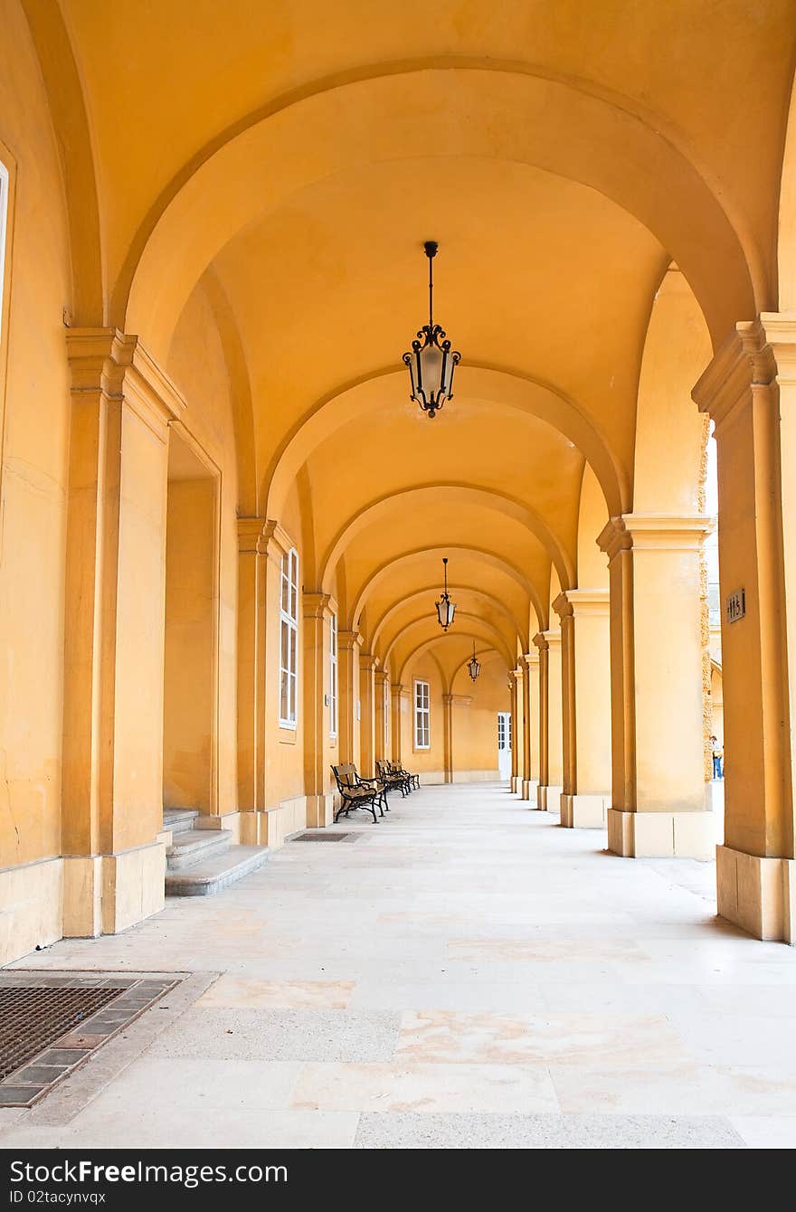 Passage of Castle Schoenbrunn in Vienna ,Austria