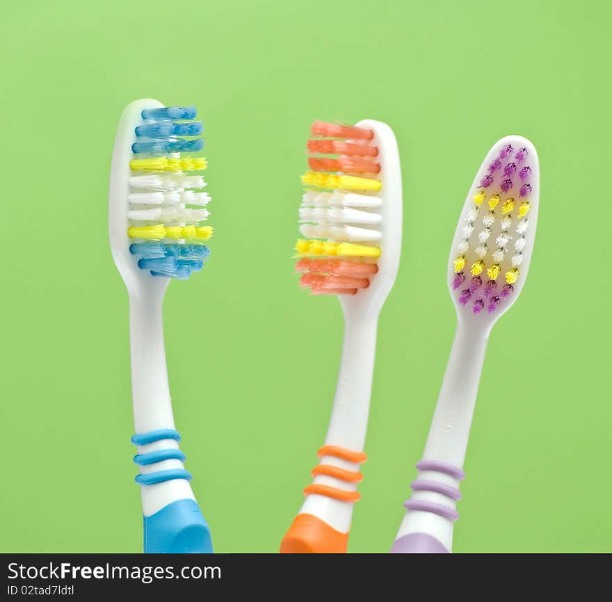 Colourful toothbrushes