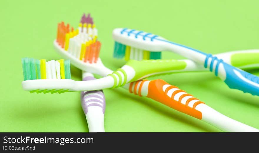 Colourful toothbrushes