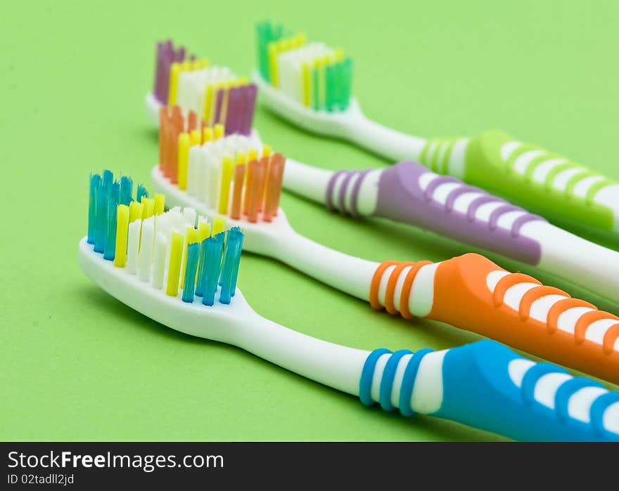 Colourful toothbrushes