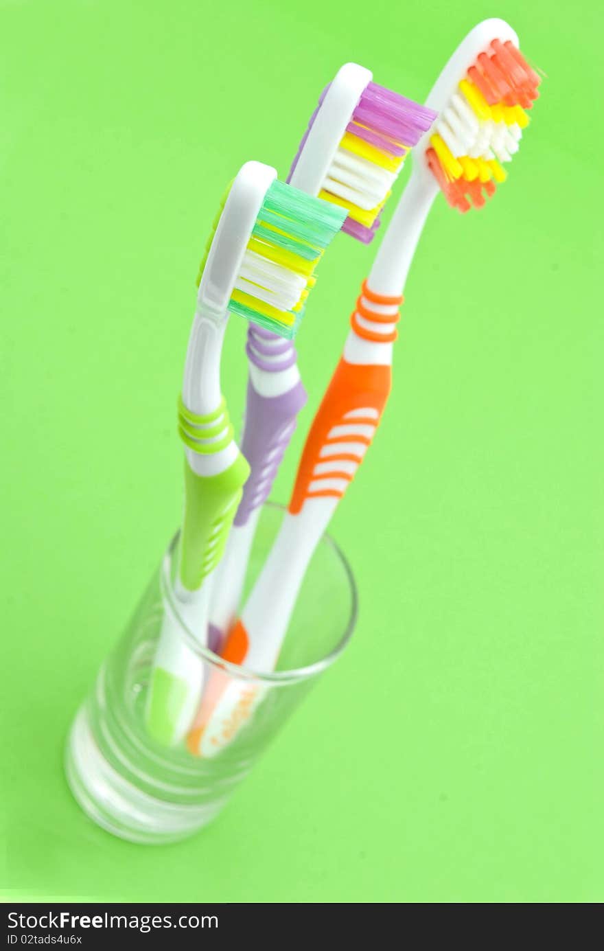 Colourful toothbrushes