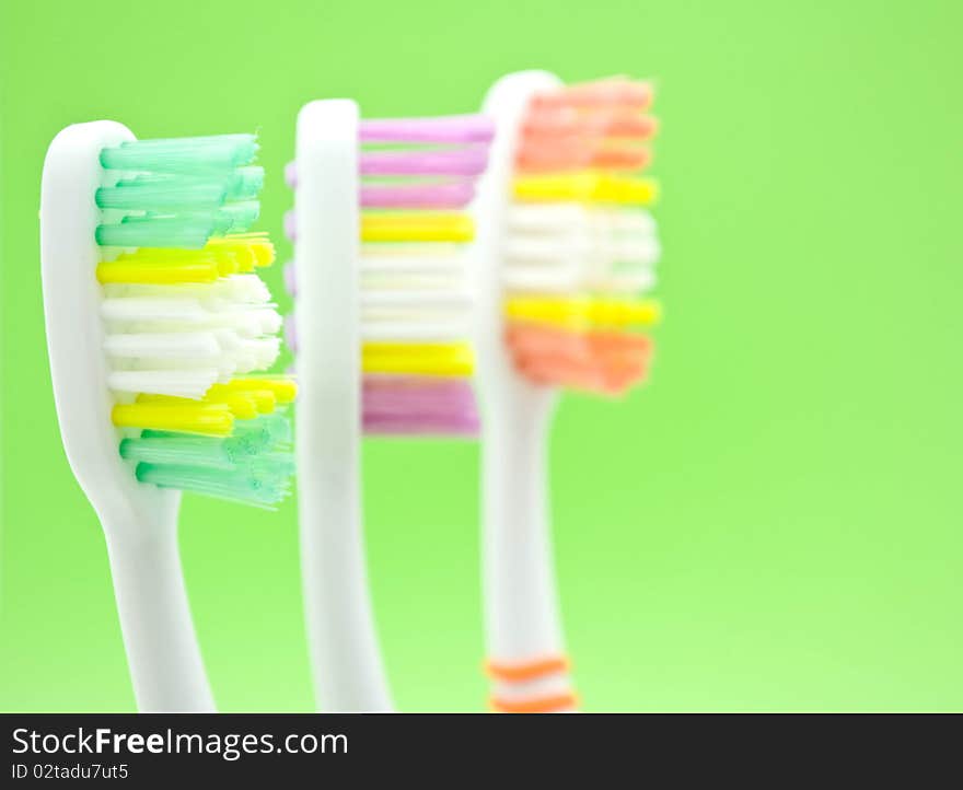 Colourful toothbrushes