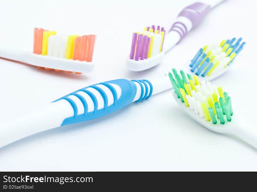 Colourful toothbrushes