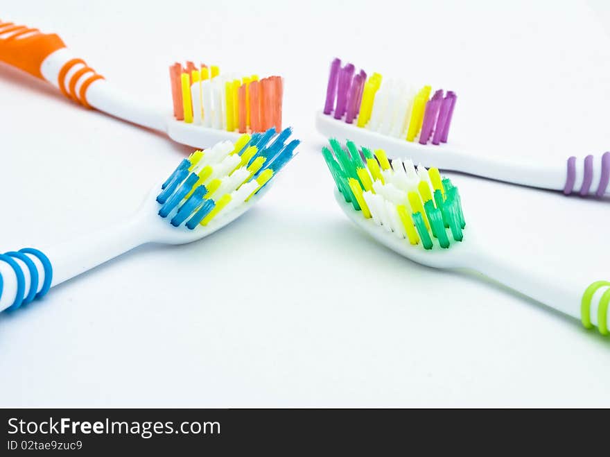 Colourful toothbrushes