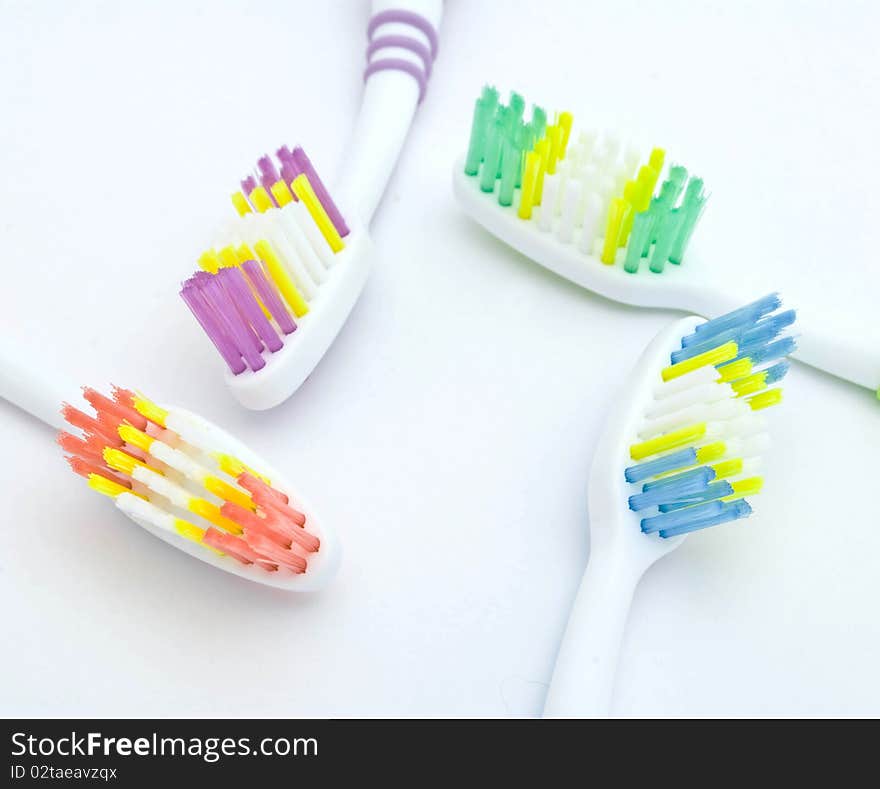 Colourful toothbrushes