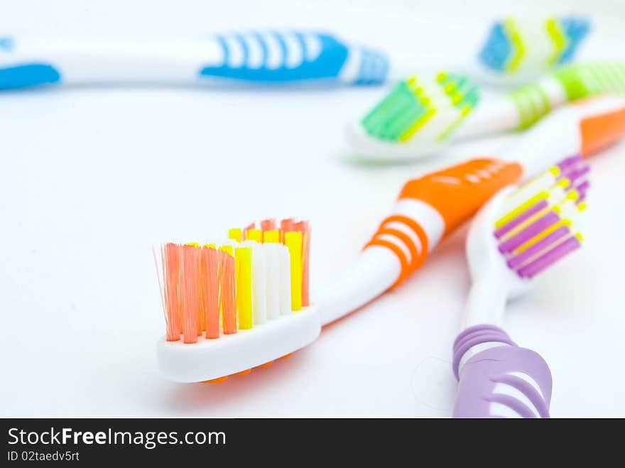 Colourful toothbrushes