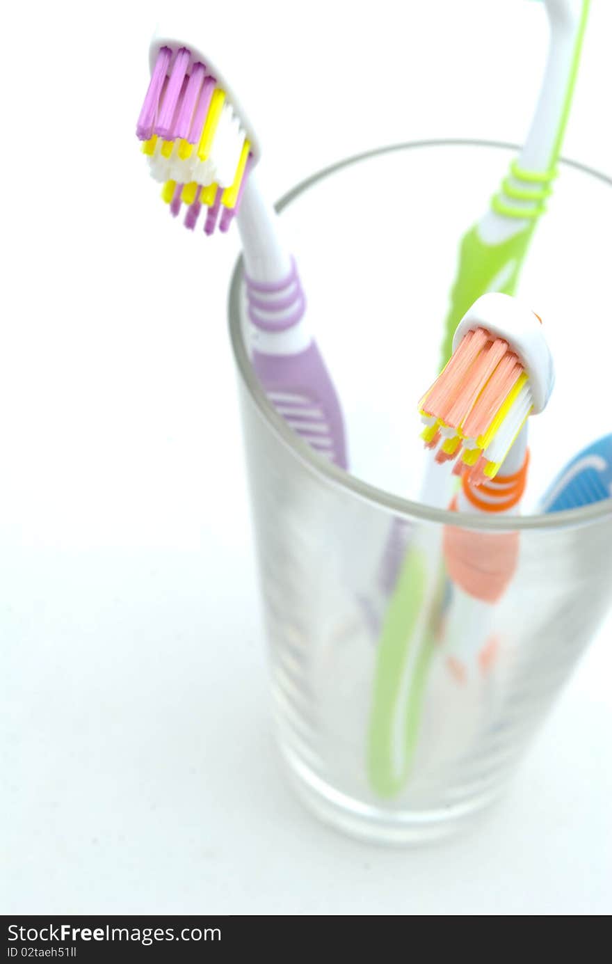 Colourful toothbrushes