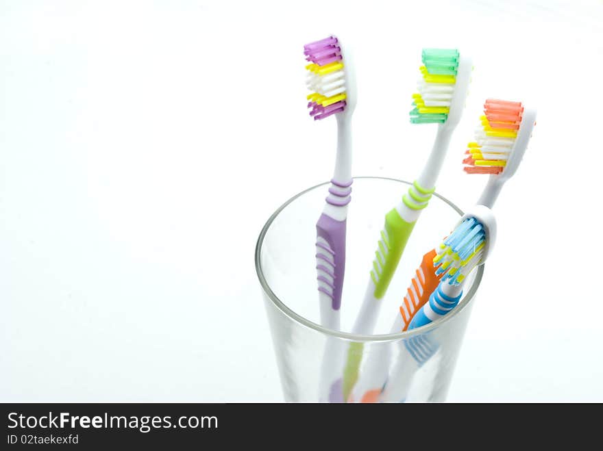 Colourful toothbrushes