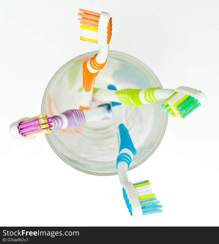 Colourful toothbrushes