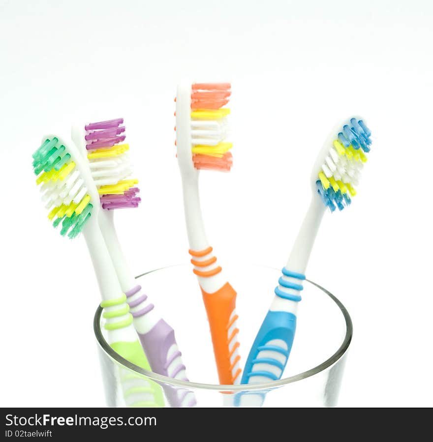 Colourful toothbrushes