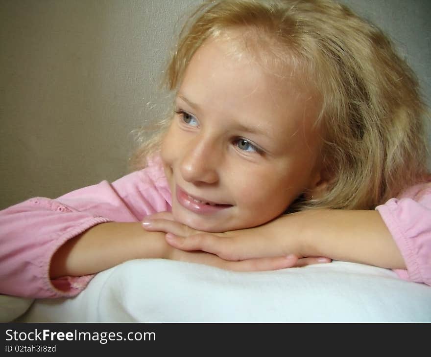 Portrait  Smiling Blonde Girl