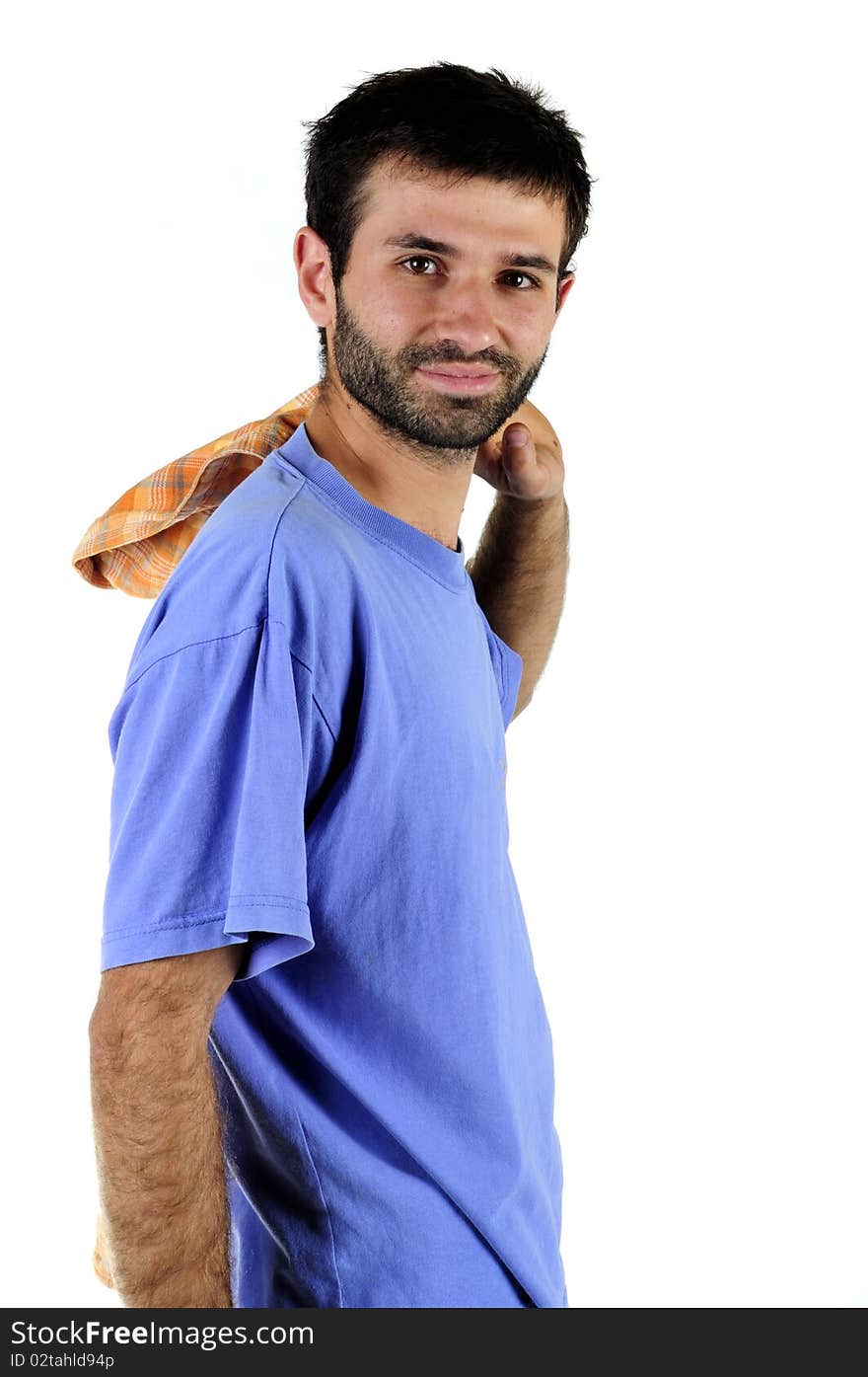 Young man posing in sports wear isolated on white background. Young man posing in sports wear isolated on white background