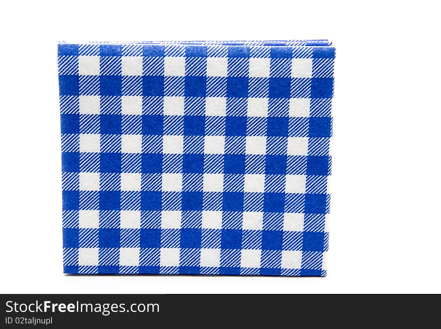 Blue whiteness table cloths onto white background