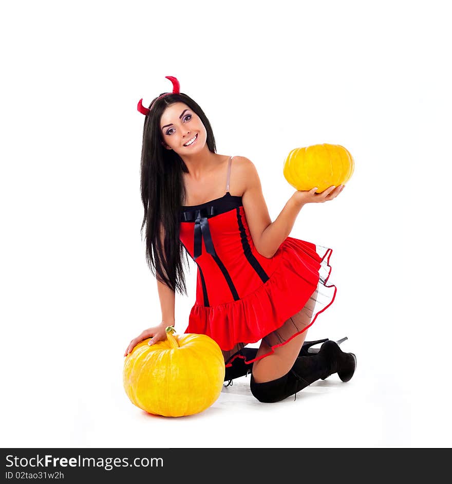 Woman With A Pumpkin