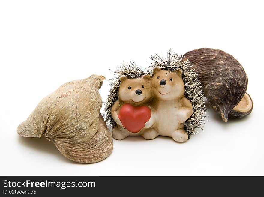 Hedgehog pair with heart