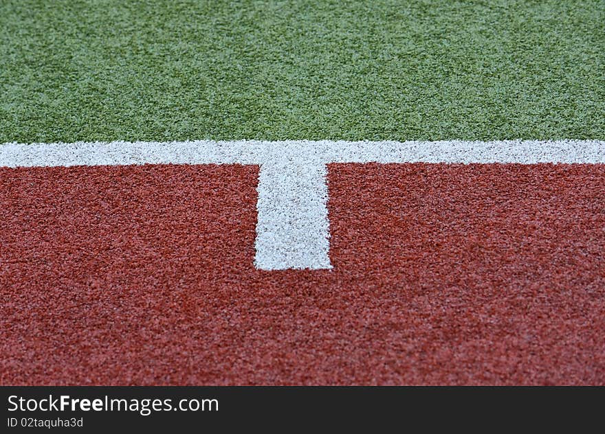 Artificial turf with markings for hockey. Background. Artificial turf with markings for hockey. Background.