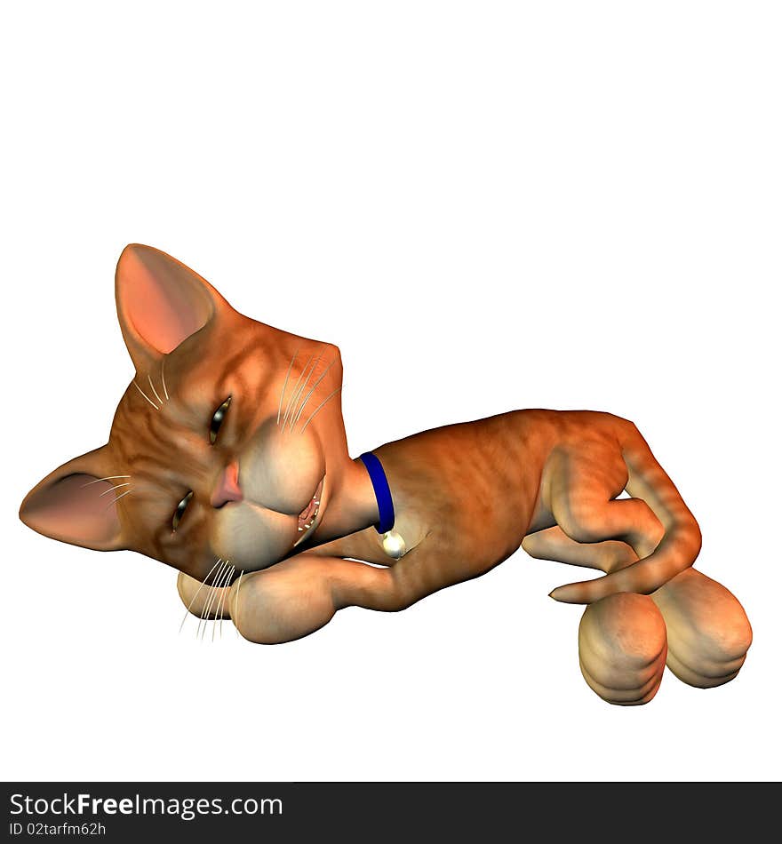 3d rendering a cat in sleeping pose as illustration