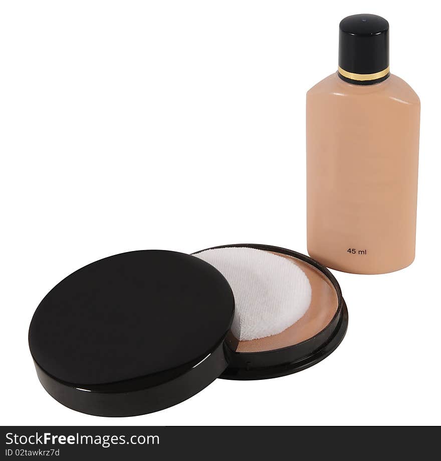 Face powder and purse over white. Face powder and purse over white.