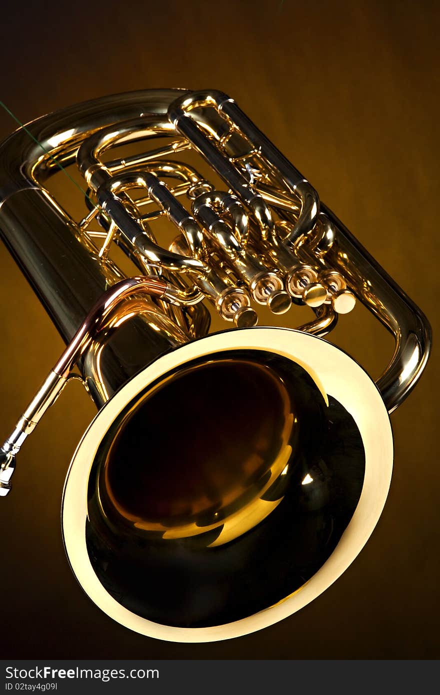 Tuba Euphonium Isolated On Gold