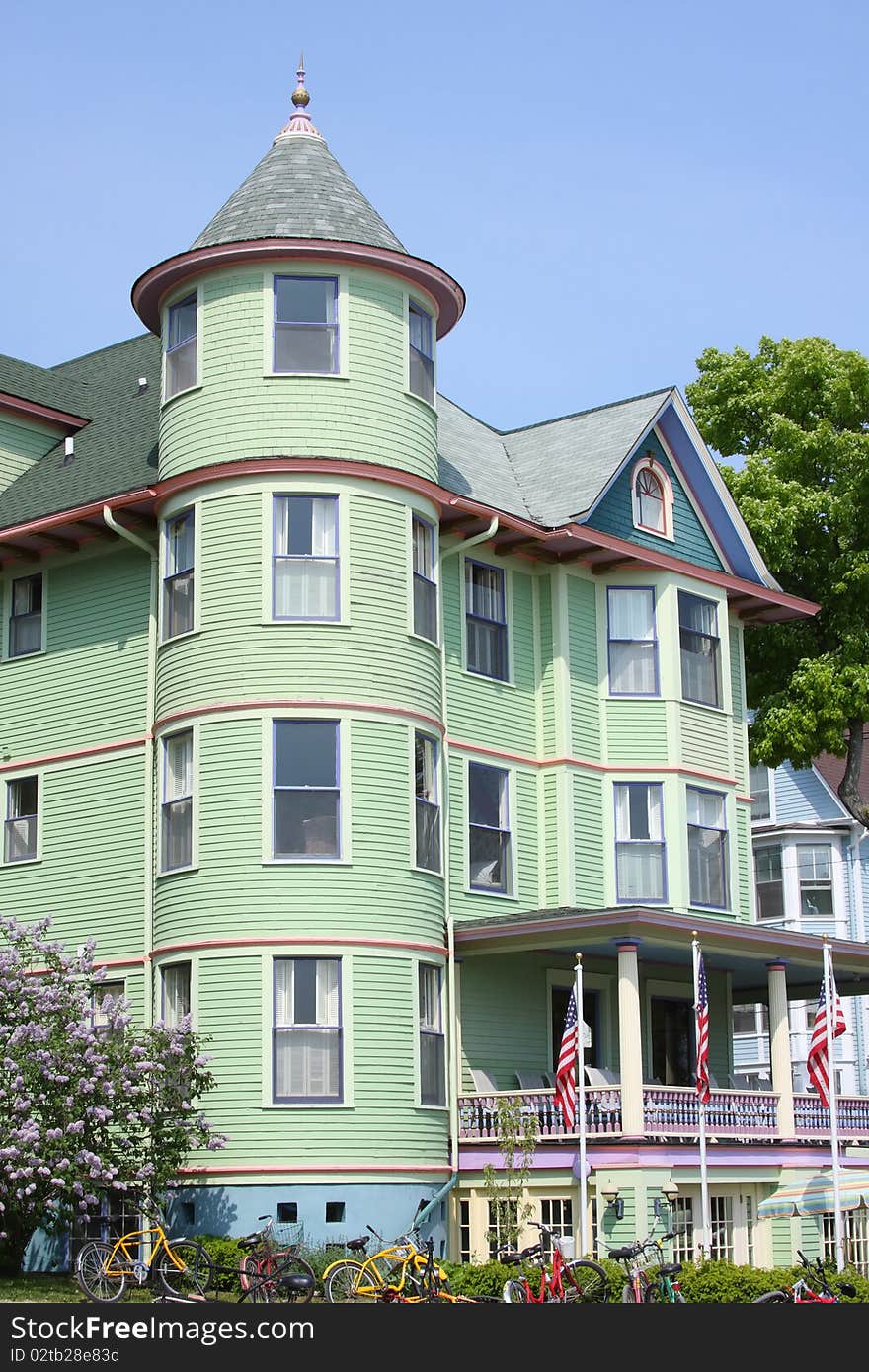 Victorian Era architecture.  Hotel or Bed and Breakfast. Victorian Era architecture.  Hotel or Bed and Breakfast.