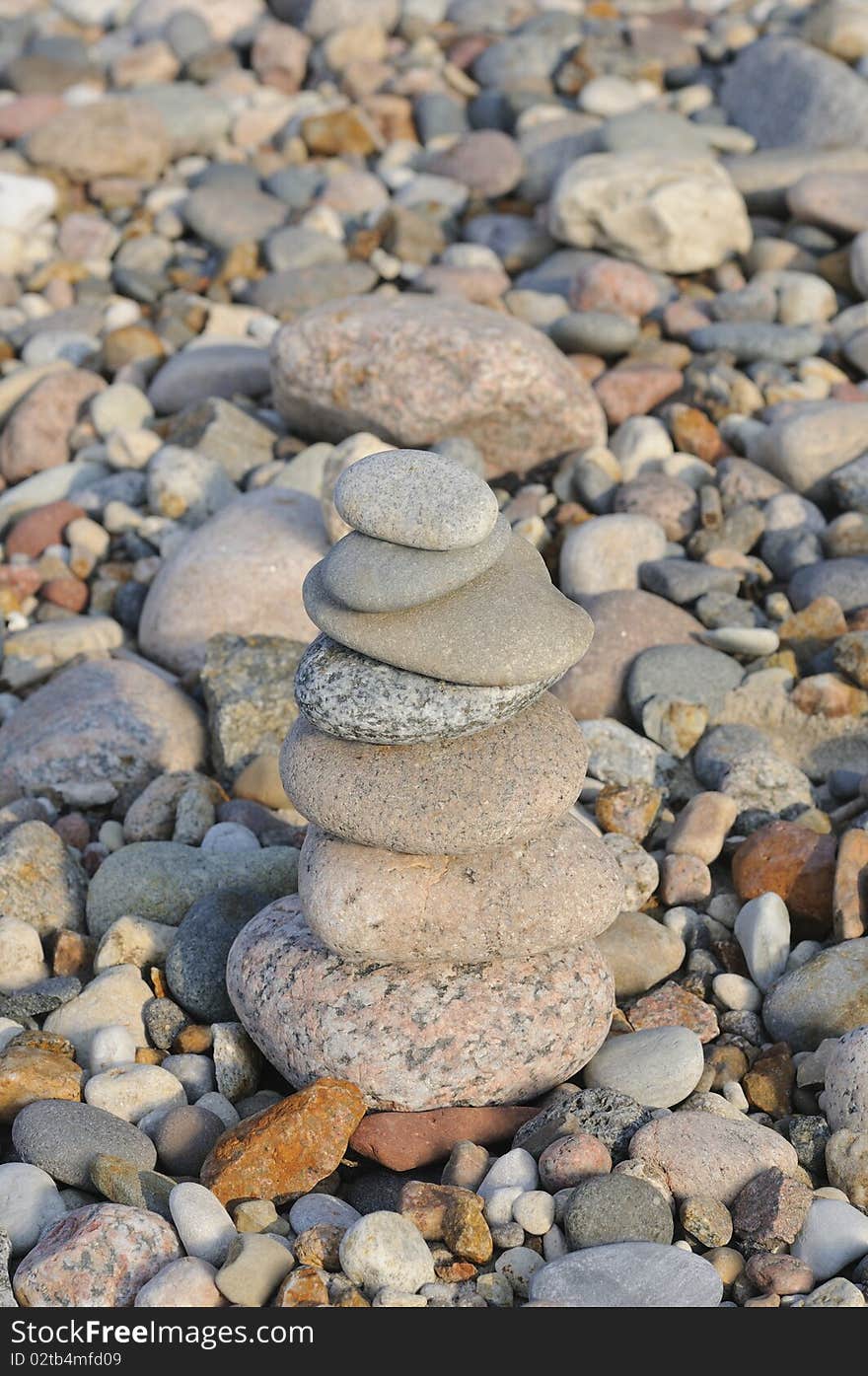 Close-up of Stone piramid.