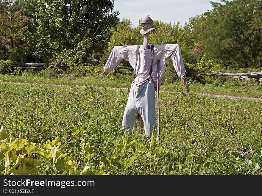 Scarecrow in human clothes