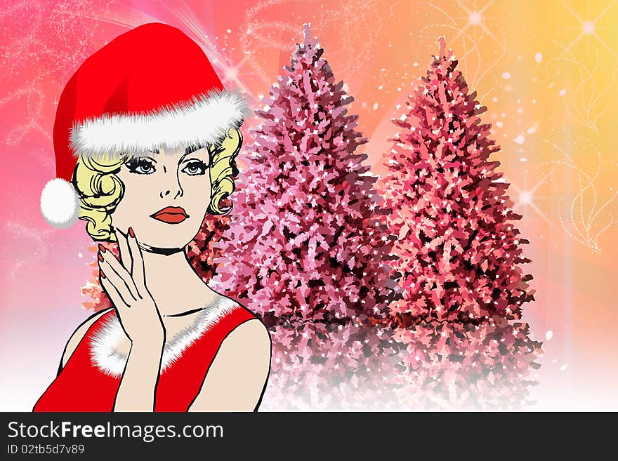 Christmas, Santa Claus Women Background