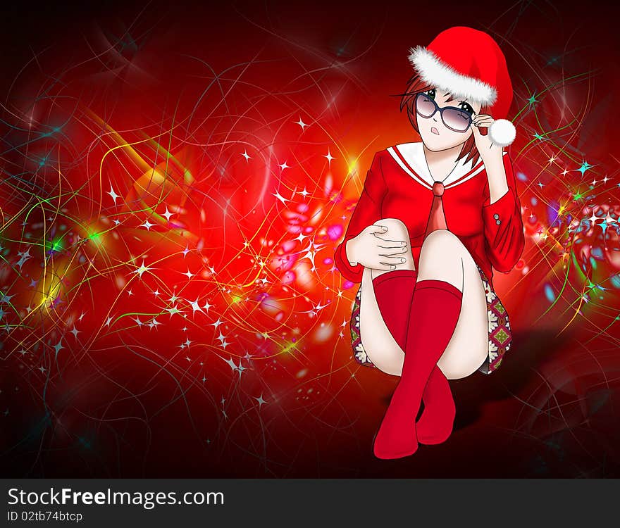 Santa Claus women Background , Christmas Card. Santa Claus women Background , Christmas Card