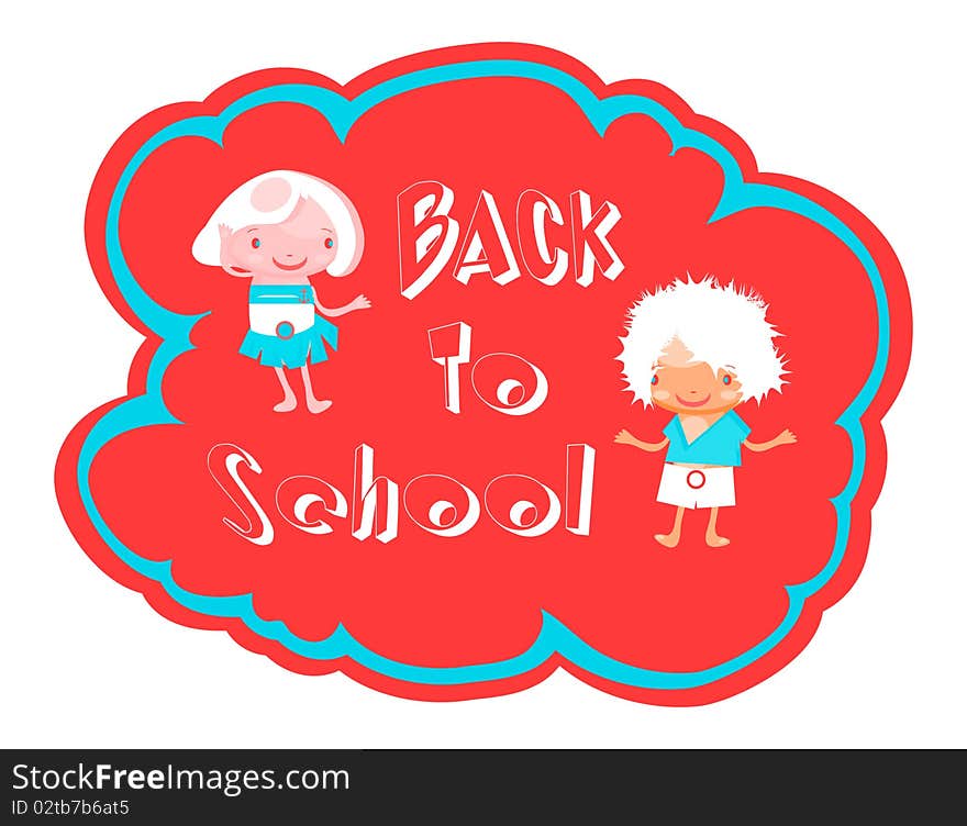 Back to school illustration with happy kids joy