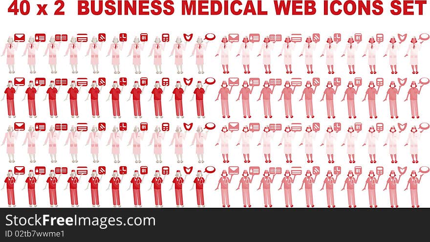 40 X 2 Business Medical Icons