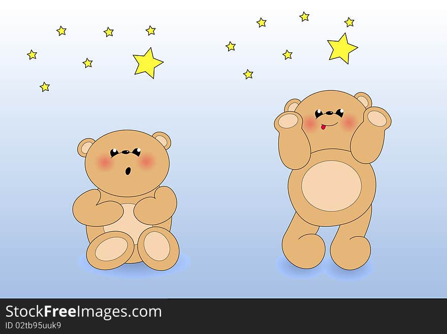 A bear and stars