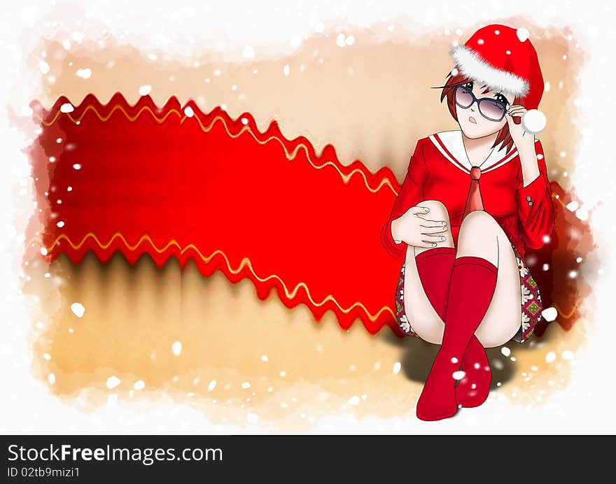 Santa Claus women Background , Christmas Card. Santa Claus women Background , Christmas Card