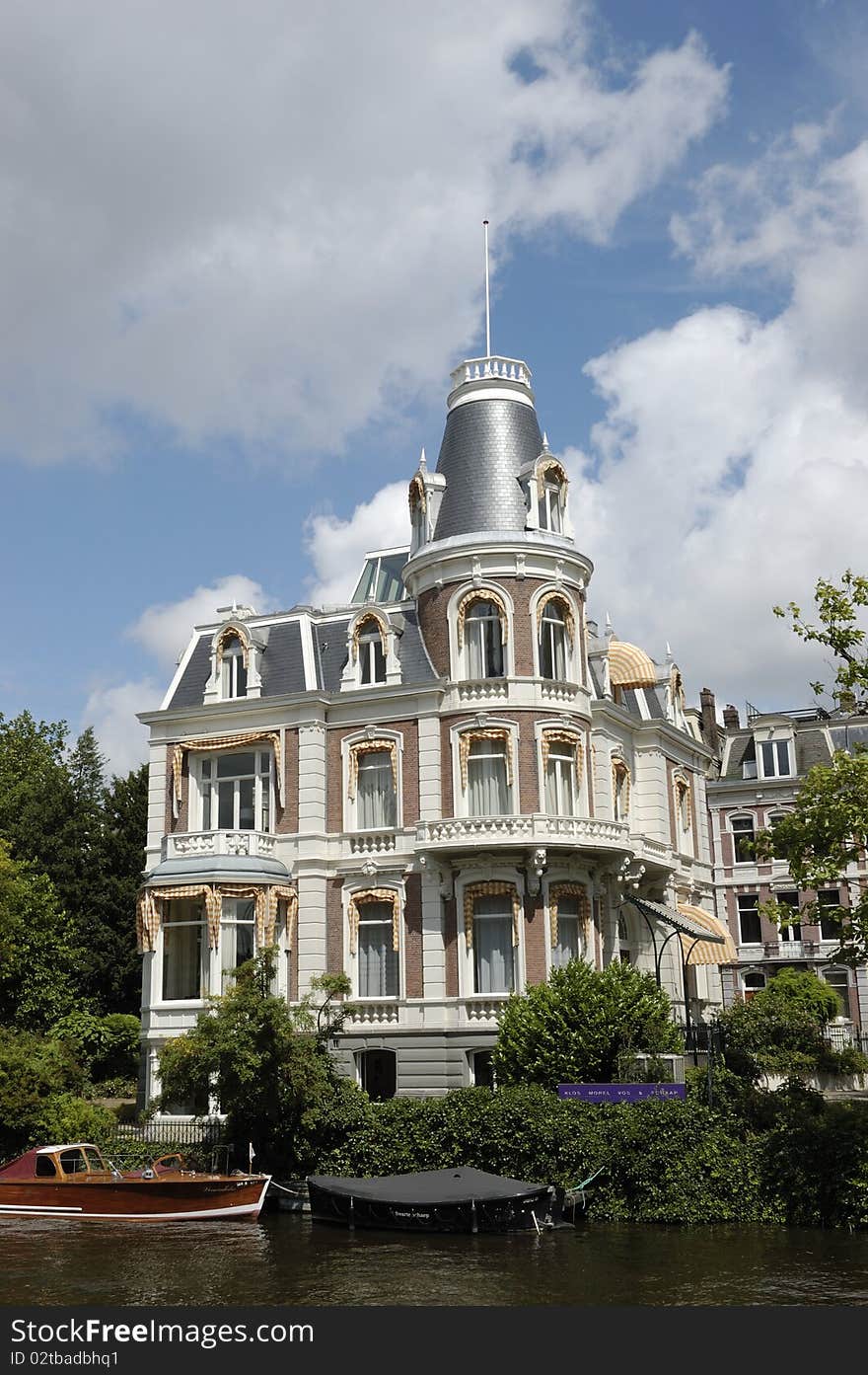 Luxurious mansion on Amsterdam canal.