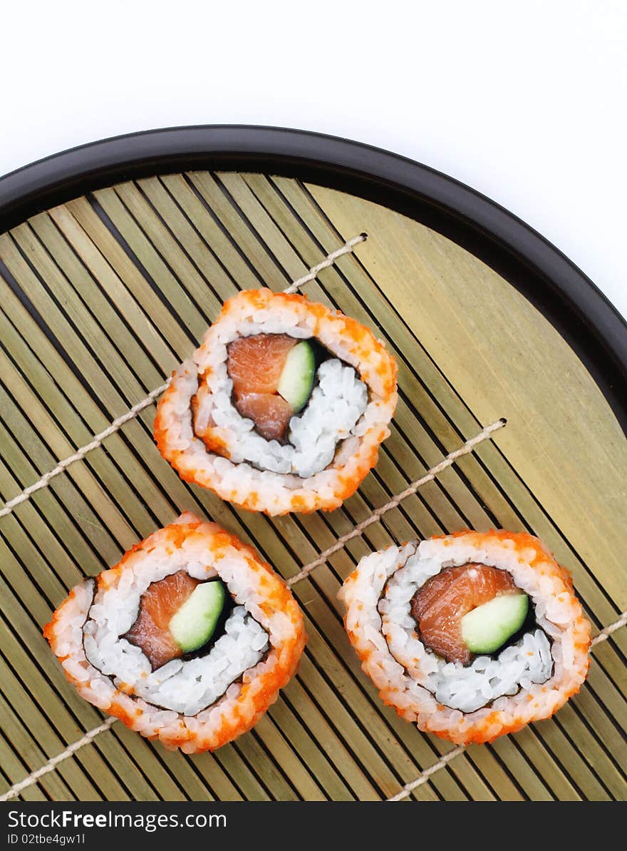 Sliced Sushi On Tray