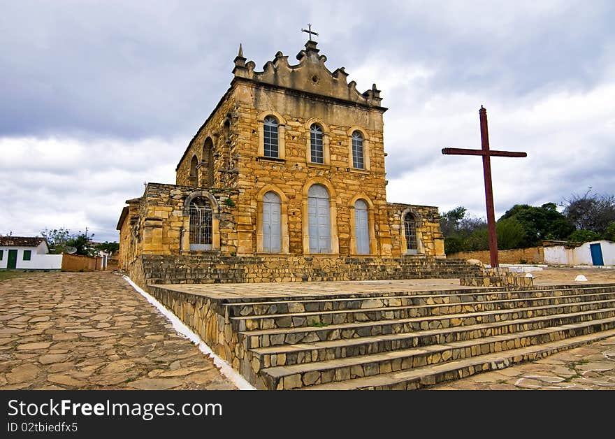 The Santana Church, in Rio de Pedras, Bahia, Brazil, a classic colonial architecture construction.