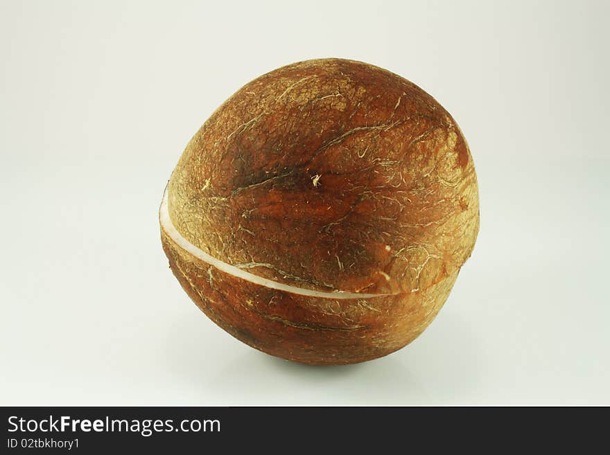 Coconut cut, Isolated and closeup