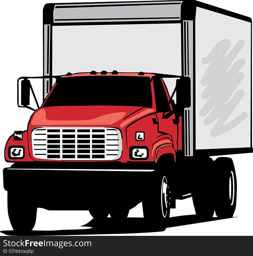 A color illustration of a truck. A color illustration of a truck