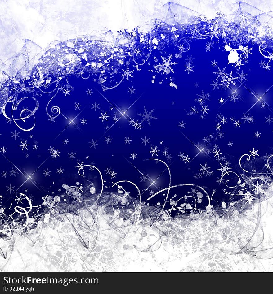 Beautiful background with nice snowflakes