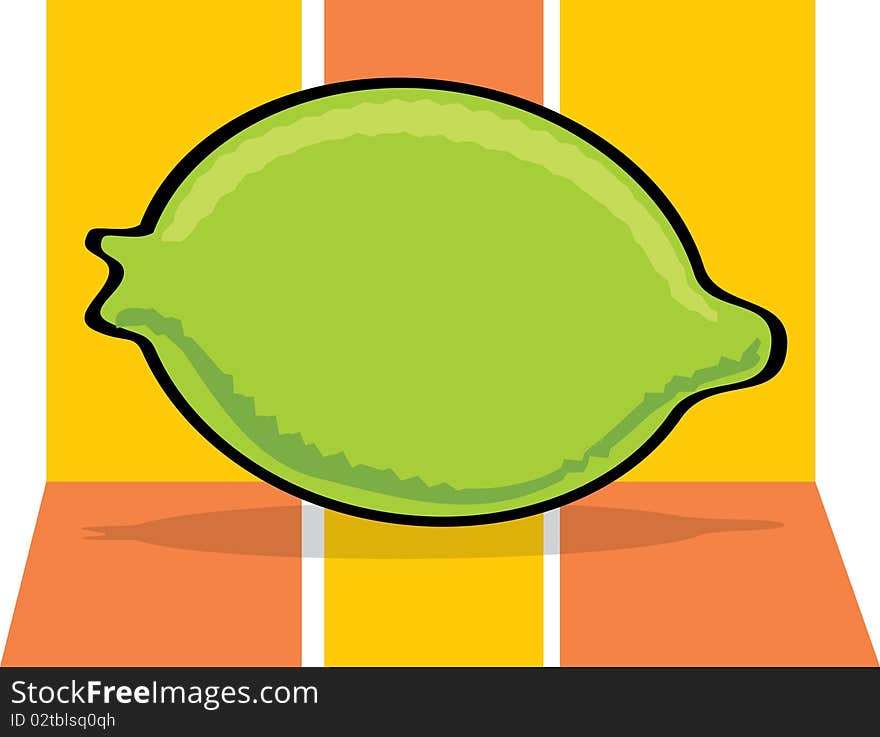 A colored illustration of a lemon. A colored illustration of a lemon