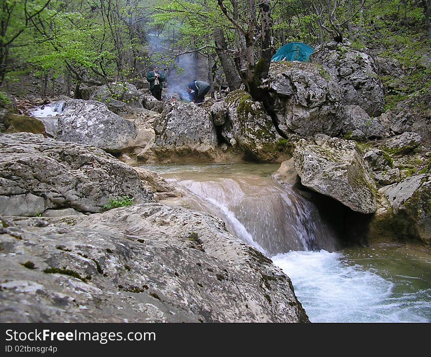 Canyon Usundzha with Chernaya river. Canyon Usundzha with Chernaya river