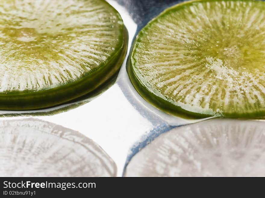 Close up picture of sliced cucumber