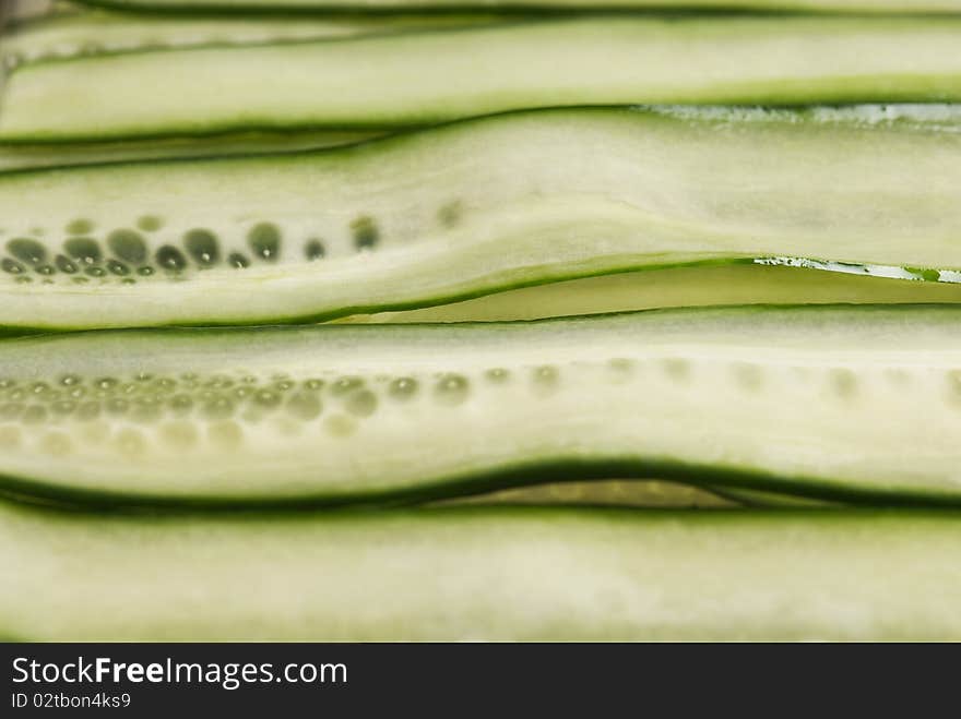 Close up picture of sliced cucumber