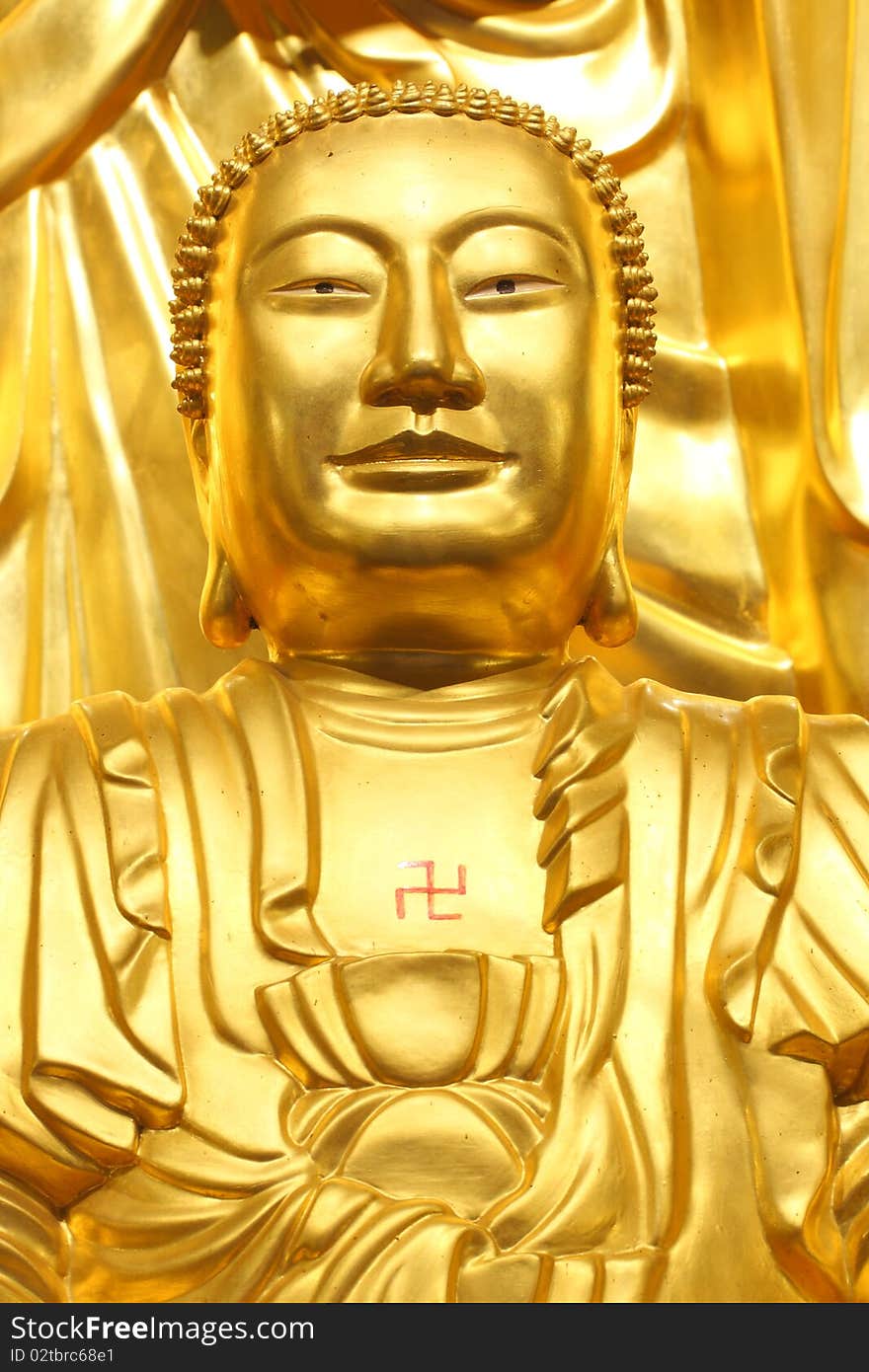 A big golden buddha in chinese style.