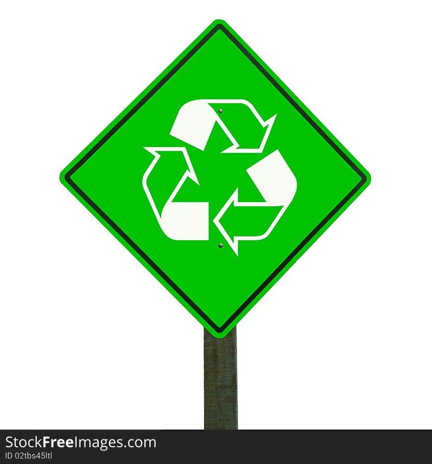 Recycle sign isolated on white with clipping path. Recycle sign isolated on white with clipping path.