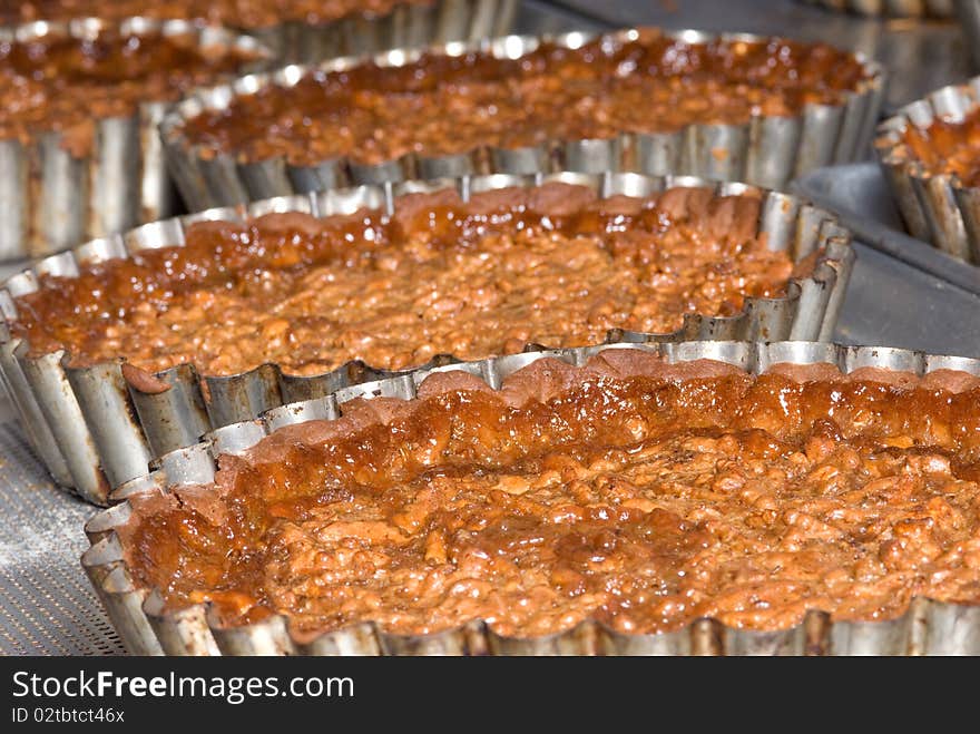 Close up picture of hazelnut pie dessert. Close up picture of hazelnut pie dessert